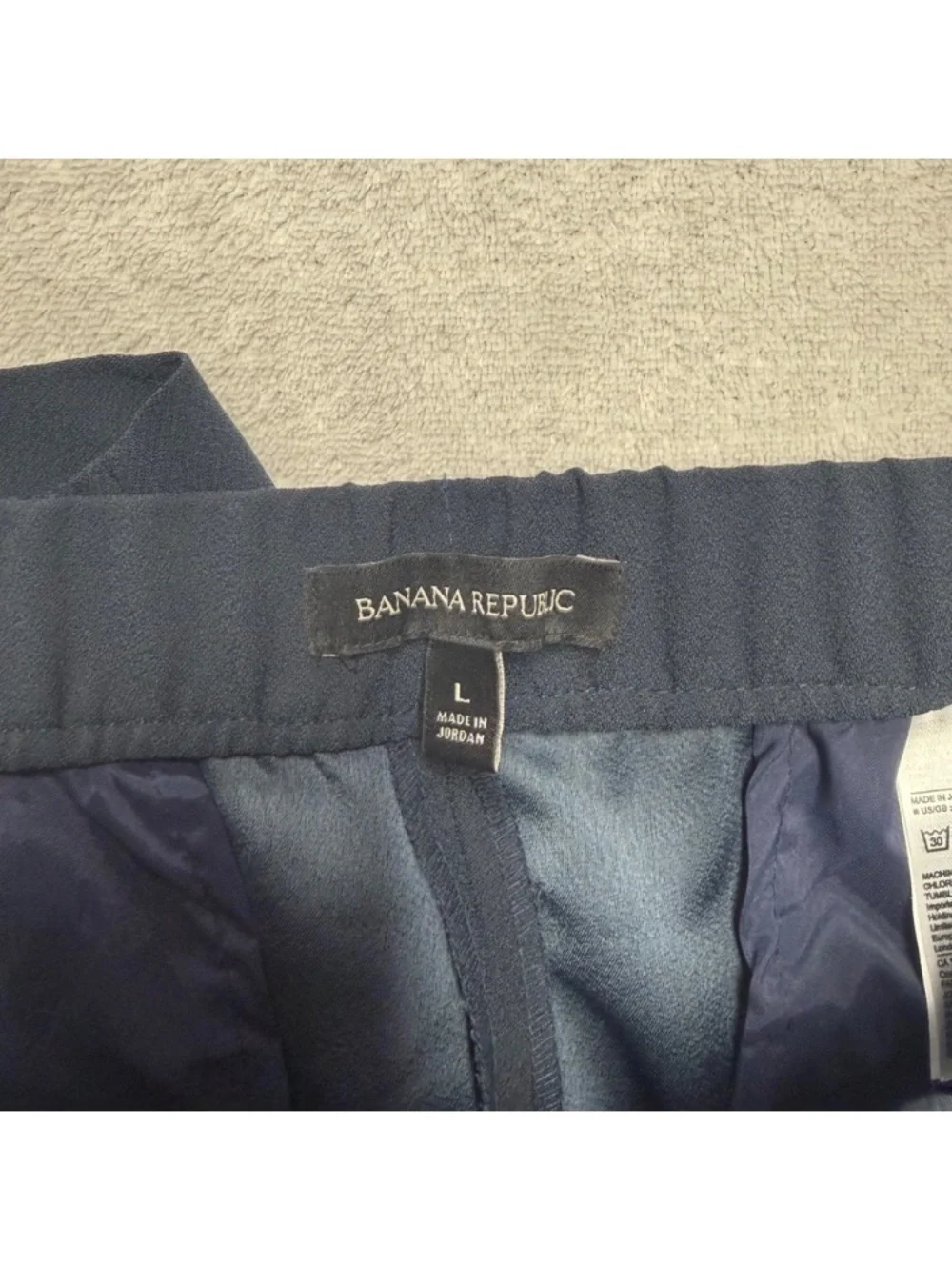 Men's Navy Stretch Tapered Pants
